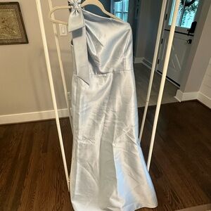 Elegant Light Blue One-Shoulder Gown